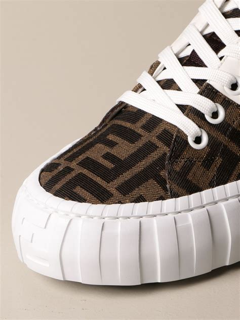 fendi mens sneakers white|Fendi shearling trimmed sneakers.